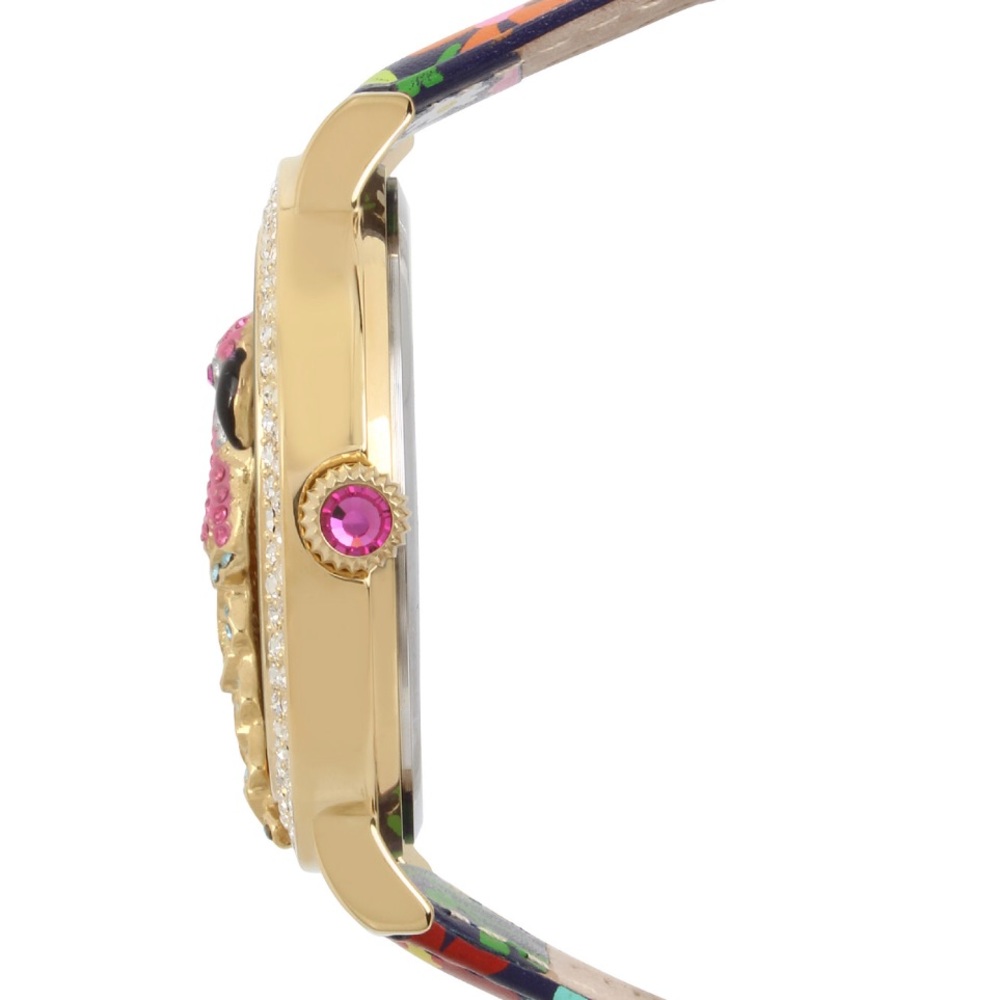 Betsey Johnson Parrot Floral Leather Strap Watch - Picture 3 of 5